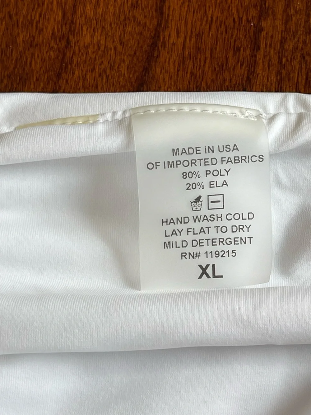 Lot of two large white tops with pearl theme and one xl bottoms full coverage - Picture 12 of 15